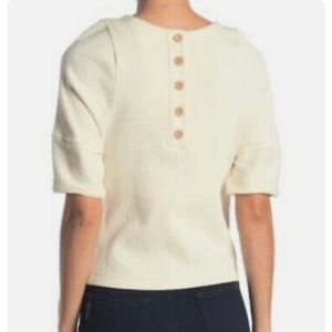 Madewell Ottoman Jacquard Button-Back Top